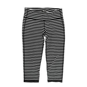 Athleta Black‎ White Striped leggings